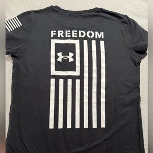 Under Armour Girl's Black Freedom T-Shirt Size YM